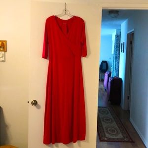 Soft Surroundings maxi knit wrap dress.